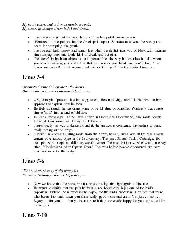 Ode to nightingale essay ode to a nightingale analysis line by line